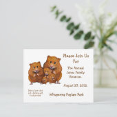 家族会の招待状、ハムスター、アートワーク インビテーションポストカード (スタンド正面)