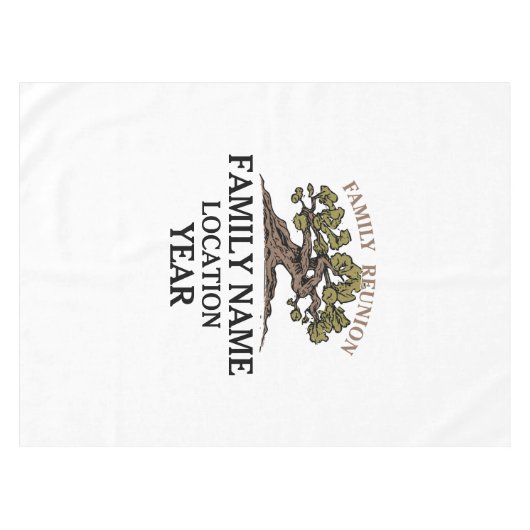 家族会の木のテーブルクロス テーブルクロス (正面(横))