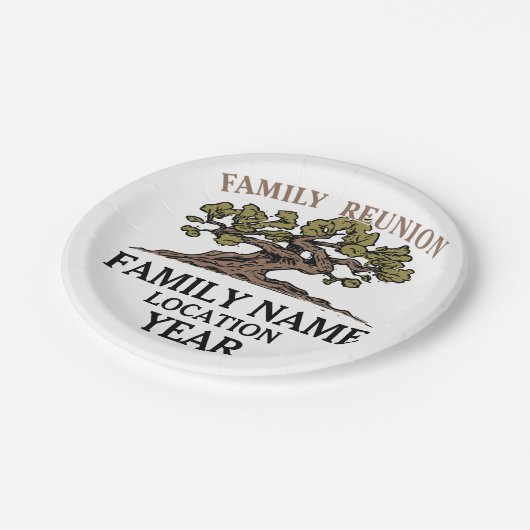 家族会の木の紙皿 ペーパープレート (アングル)