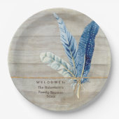 家族会の木製の塀板w羽 ペーパープレート (正面)