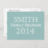 家族会の青の背景 インビテーションポストカード (正面/裏面)