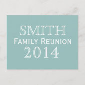 家族会の青の背景 インビテーションポストカード (正面)