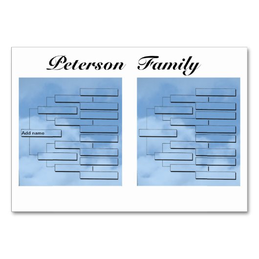 家族会の食卓カード テーブルナンバー (正面)