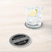 家族会の黒のバッジ ラウンドペーパーコースター (インサイチュ)