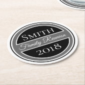 家族会の黒のバッジ ラウンドペーパーコースター (アングル)