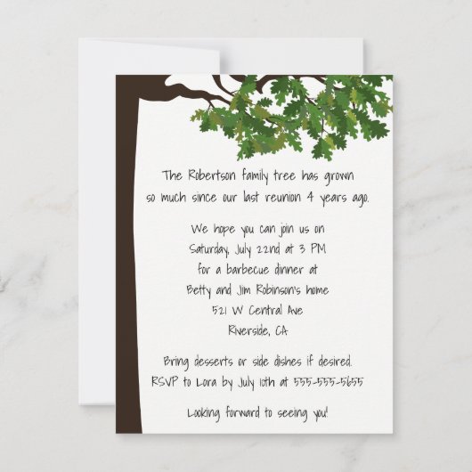 家族会 招待状 (裏面)