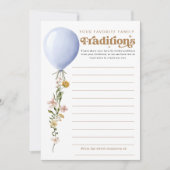 家族伝統バルーンベビーシャワーゲームカード 招待状 (正面)