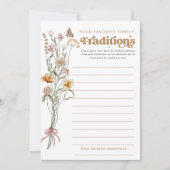 家族伝統ワイルドフラワーベビシャワーゲームカード 招待状 (正面)