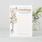 家族伝統ワイルドフラワーベビシャワーゲームカード 招待状 (スタンド正面)
