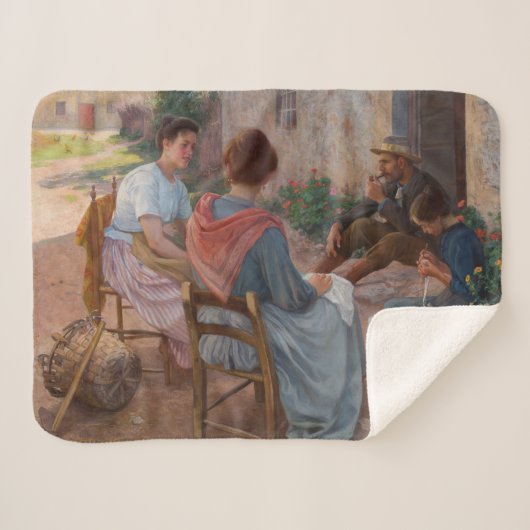 家族伝統的イタリアン(ヴィンテージイタリア) シェルパブランケット (正面(横))