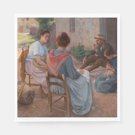 家族伝統的イタリアン(ヴィンテージイタリア) スタンダードランチョンナプキン (正面)