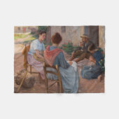 家族伝統的イタリアン(ヴィンテージイタリア) フリースブランケット (正面(横))