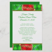 家族伝統的クリスマスディナーメニューテンプレート (正面/裏面)