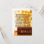 家族保護フラットグリーティングカードの祈りの言葉 カード (正面/裏面インサイチュ)