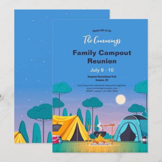 家族再会キャンプ 招待状 (正面/裏面)