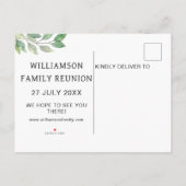 家族再会グリーンSave The Date 案内ポストカード (裏面)