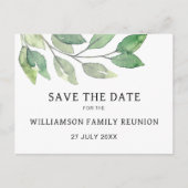 家族再会グリーンSave The Date 案内ポストカード (正面)