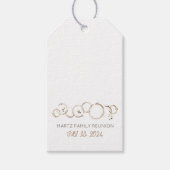 家族再会コーヒーリングイベント日付楽しい ギフトタグ (正面)