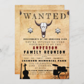 家族再会バーベキュー招待状（指名手配ポスター風） 招待状 (正面/裏面)