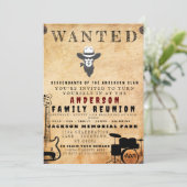 家族再会バーベキュー招待状（指名手配ポスター風） 招待状 (スタンド正面)