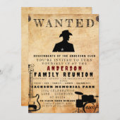 家族再会バーベキュー招待状（指名手配ポスター風） 招待状 (正面/裏面)