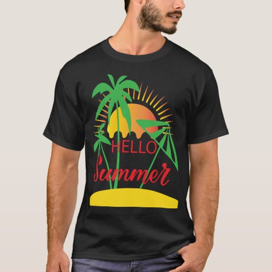家族再会夏休みお揃いサンセットモノグラム Tシャツ (正面)