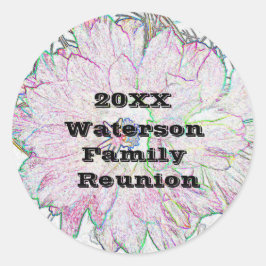 家族再会 アーティスティック フラワー ピンク 封筒 シール