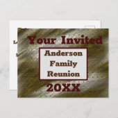 家族再会 エレガント ゴールド アブストラクト インビテーション (正面/裏面)