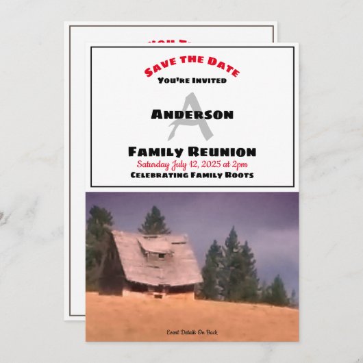 家族再会 オールドホームステッド セーブデート ご案内 セーブザデート (正面/裏面)