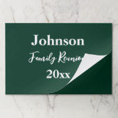 家族再会 ダークグリーン ホワイト 名前 年 敷き紙 ペーパーパッド (折り畳み)