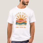家族再会 夏の夕焼け ビーチ Tシャツ (正面)
