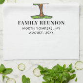 家族再会 系譜 ツリー いとこたち 集まる キッチンタオル (折り畳み)