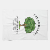 家族再会 系譜 ツリー いとこたち 集まる キッチンタオル (横)