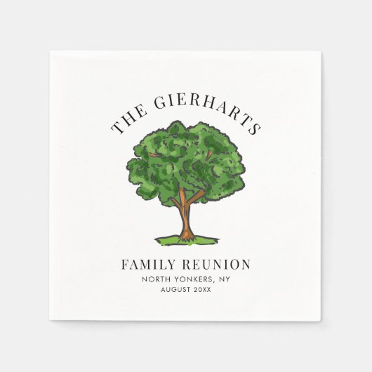 家族再会 系譜 ツリー いとこ達のパーティー 紙 スタンダードカクテルナプキン (正面)