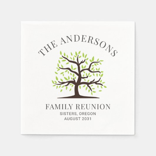 家族再会 系譜 ツリー オーダーメイド 紙 スタンダードカクテルナプキン (正面)