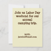 家族再会 緑の葉 キャンプ旅行 ご招待 招待状 (裏面)