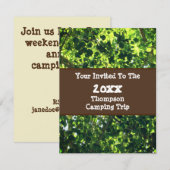 家族再会 緑の葉 キャンプ旅行 ご招待 招待状 (正面/裏面)