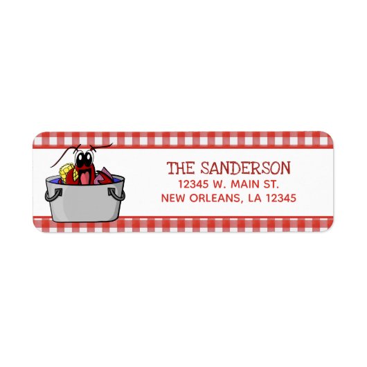 家族再会 Crawfish Boil 返送先住所 ラベル (正面)