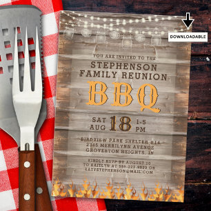 家族再会BBQ ラスティックウッドライト 招待状