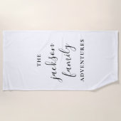 家族冒険 |ミニマルモダンリスト ビーチタオル (正面)