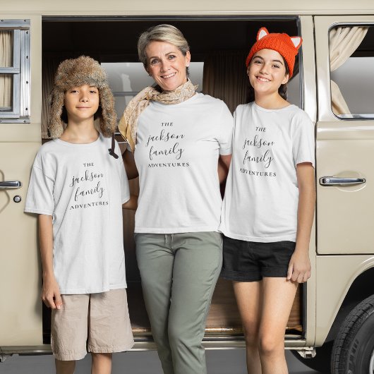 家族冒険 |ミニマルモダンリスト Tシャツ