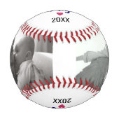 家族写真でお父様の幸せな日 野球ボール (裏面)