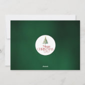 家族写真とメリークリスマスツリー シーズンカード (裏面)