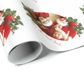 家族写真のカスタマイズ可能なクリスマス ラッピングペーパー (ロールコーナー)