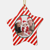 家族写真のキャンディ・ケーンの星 セラミックオーナメント (左)