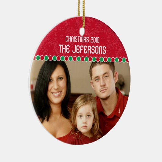家族写真のクリスマスのオーナメント セラミックオーナメント (右)