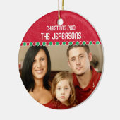 家族写真のクリスマスのオーナメント セラミックオーナメント (左)