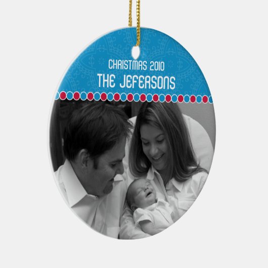 家族写真のクリスマスのオーナメント セラミックオーナメント (右)