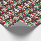 家族写真のクリスマスの紙の雪片のテンプレート ラッピングペーパー (角)