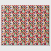 家族写真のクリスマスの紙の雪片のテンプレート ラッピングペーパー (フラット)